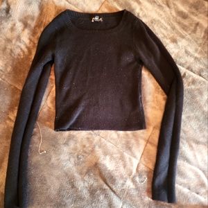 Express black long sleeve crop top